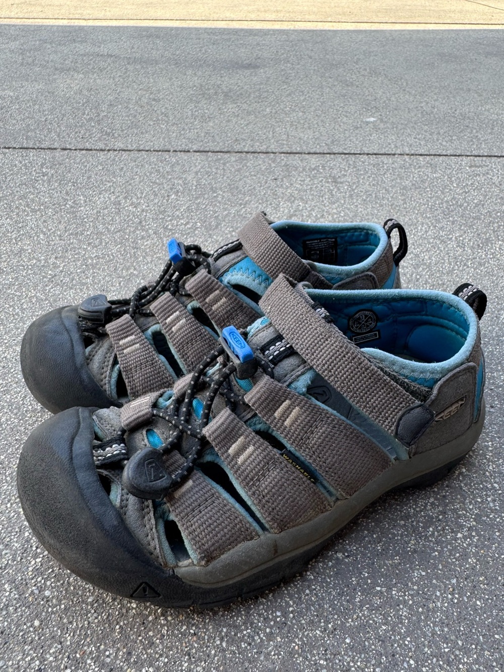 Keen Kids Grey and Blue Closed-Toe Outdoor Sandals